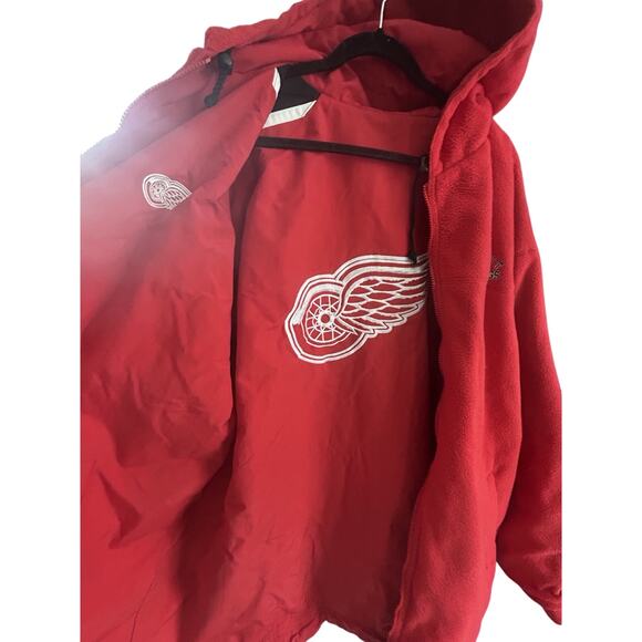 Vintage Detroit Red Wings 2XL Reversible G-III NHL Winter Jacket Coat Hood XXL - Picture 6 of 16